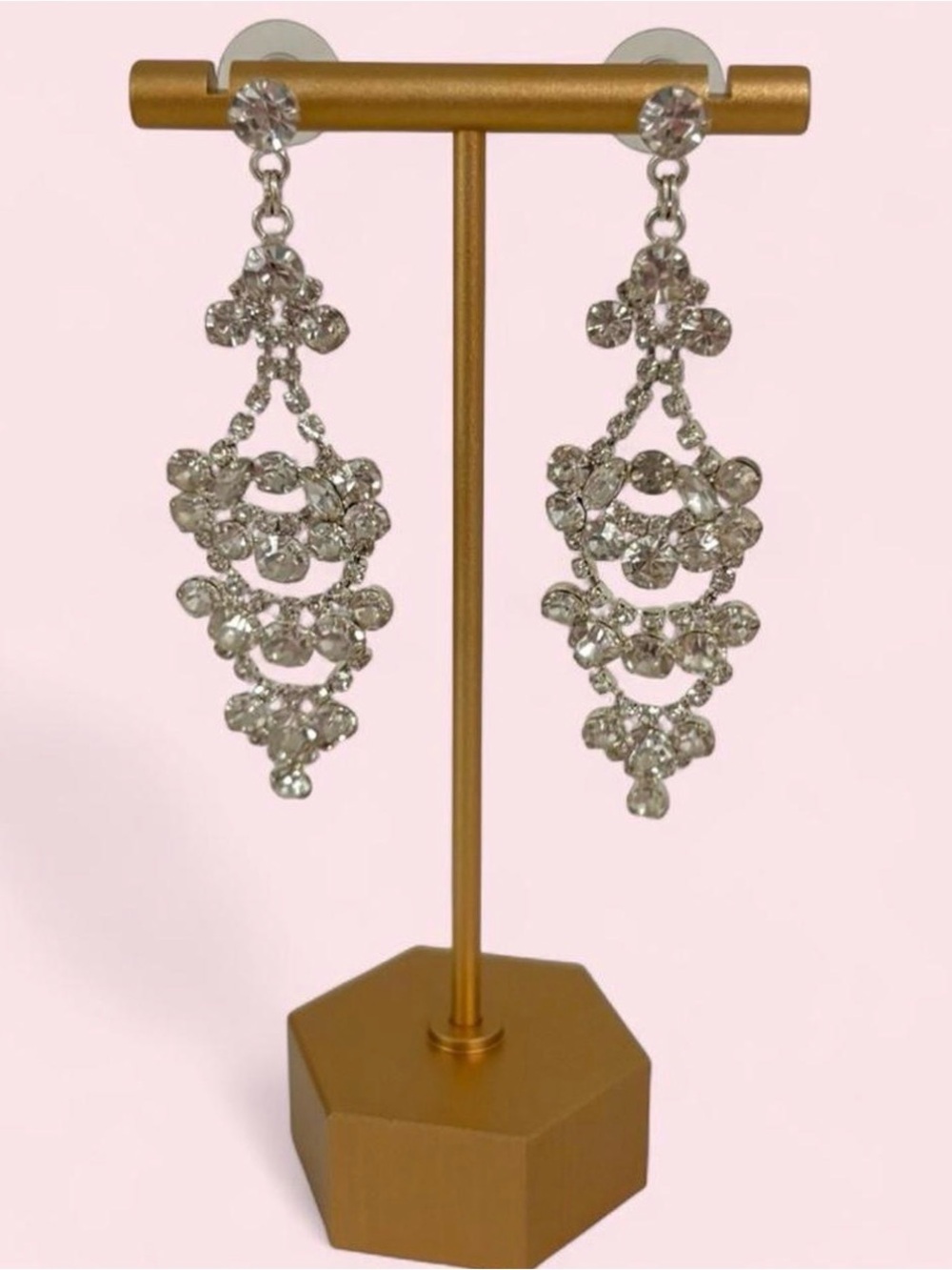 Elegant Silver Chandelier Earrings